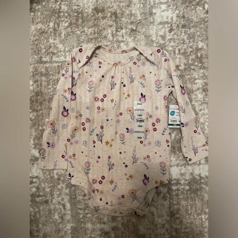 Garanimals Pink and Purple Floral Baby Bodysuit